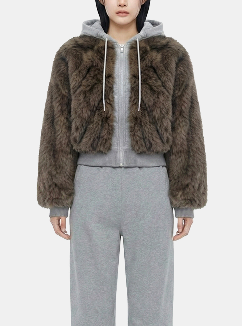 Serin Soft Fur Hood Zip-Up