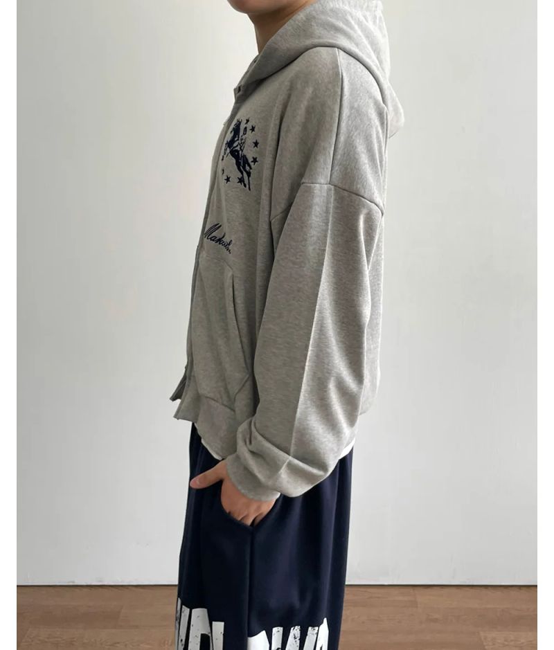 Spur Embroidery Hood Zip-up