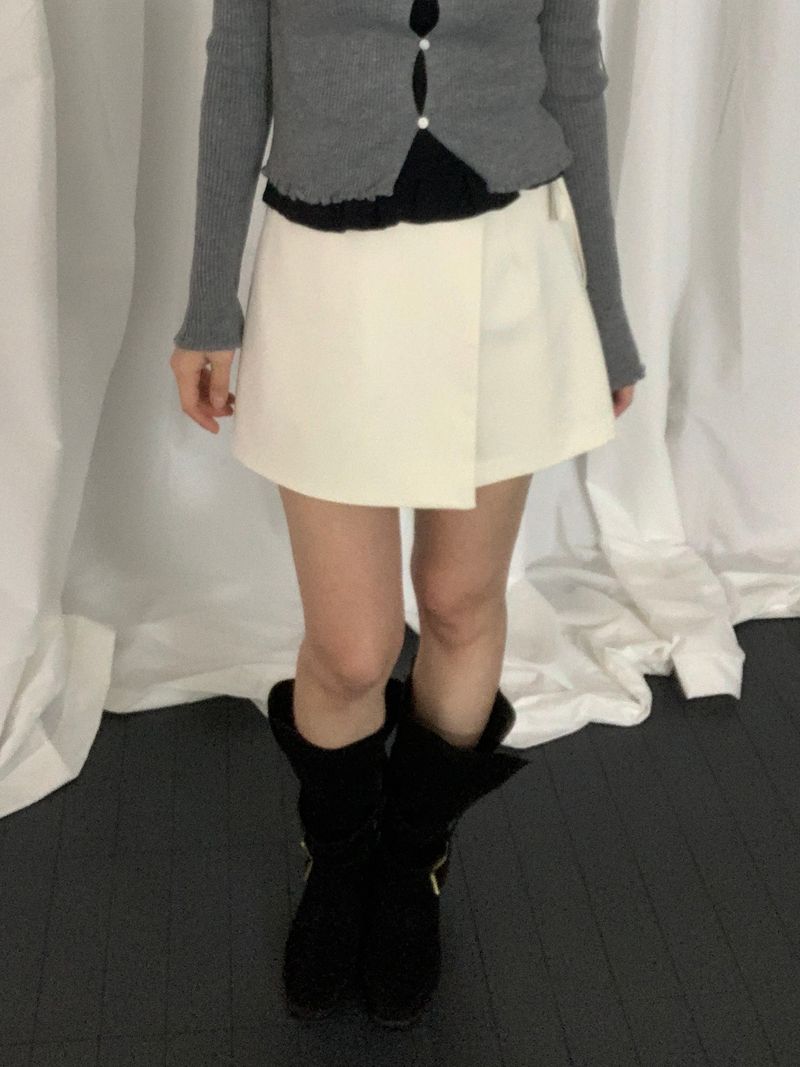 Vigent Wrap Ribbon Mini Skirt Pants