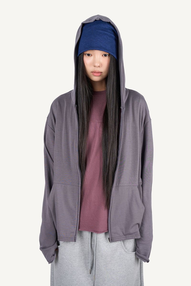 Drape Color Hoodie Zip-up