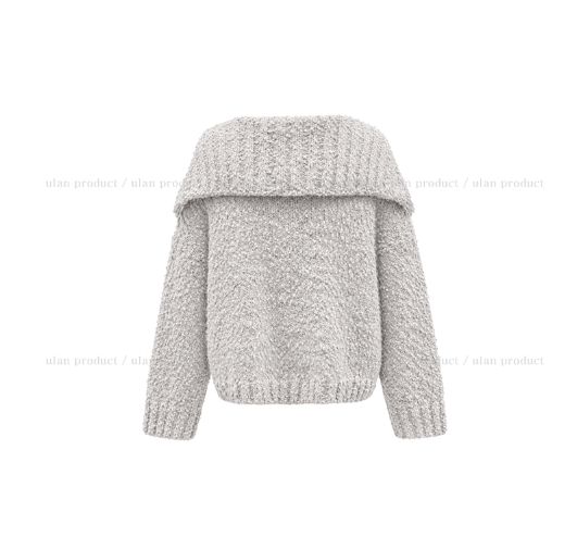 Bebe Sailor Collar Boucle Knit Cardigan