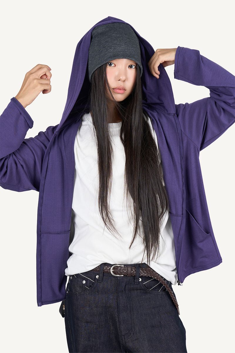 Drape Color Hoodie Zip-up