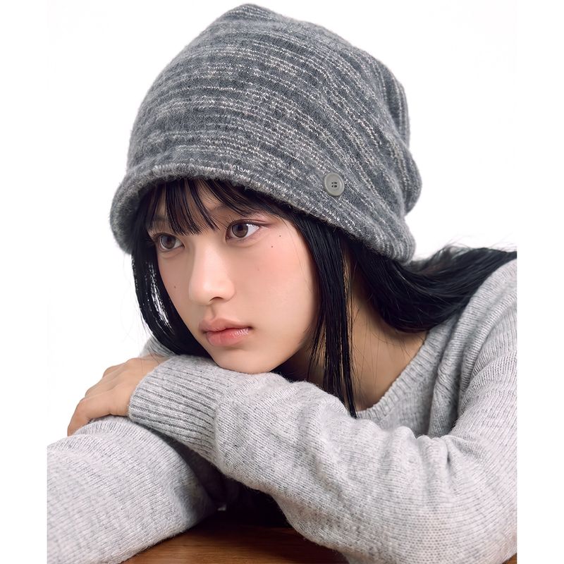 RANDOMOFF（ランダムオフ）の「ファジー ボタン ビーニー [GRAY]（帽子）」