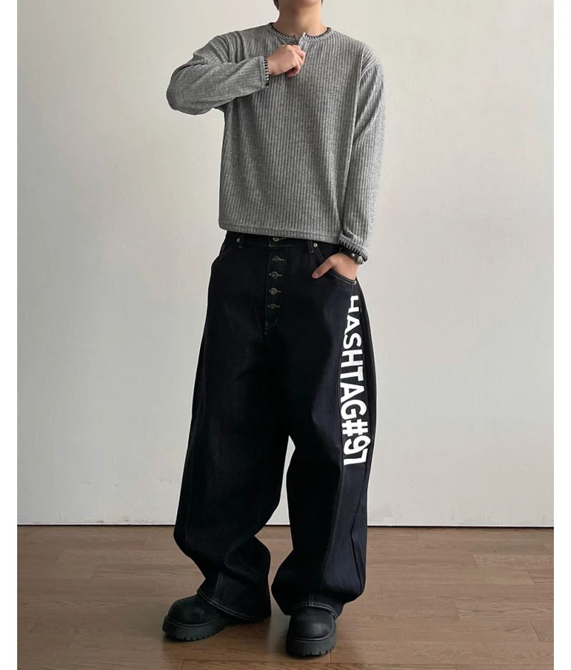 Stitched Henneck Cropped Knit