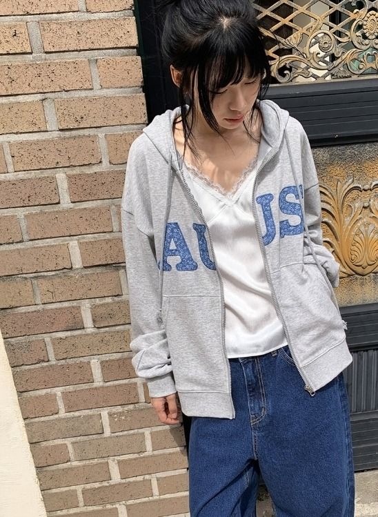 26FW★ [BAONHAUS] Kuiro Embroidery Hood Zip-Up
