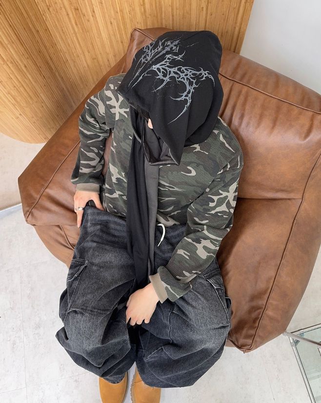 Demei Camo Waffle Long Sleeve