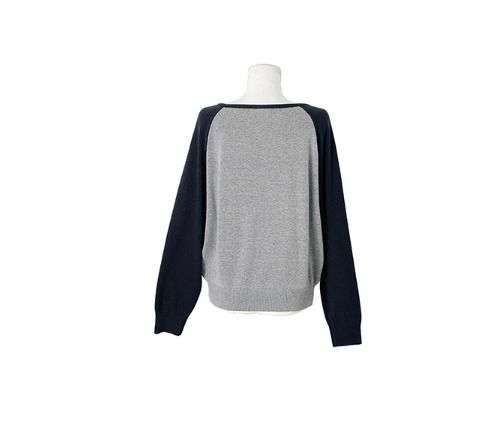 Juon Color Matching Raglan V-Neck Knit