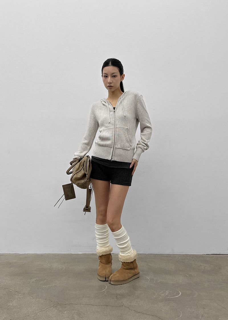 [MADE] Kurone Hooded Knit Zip-up