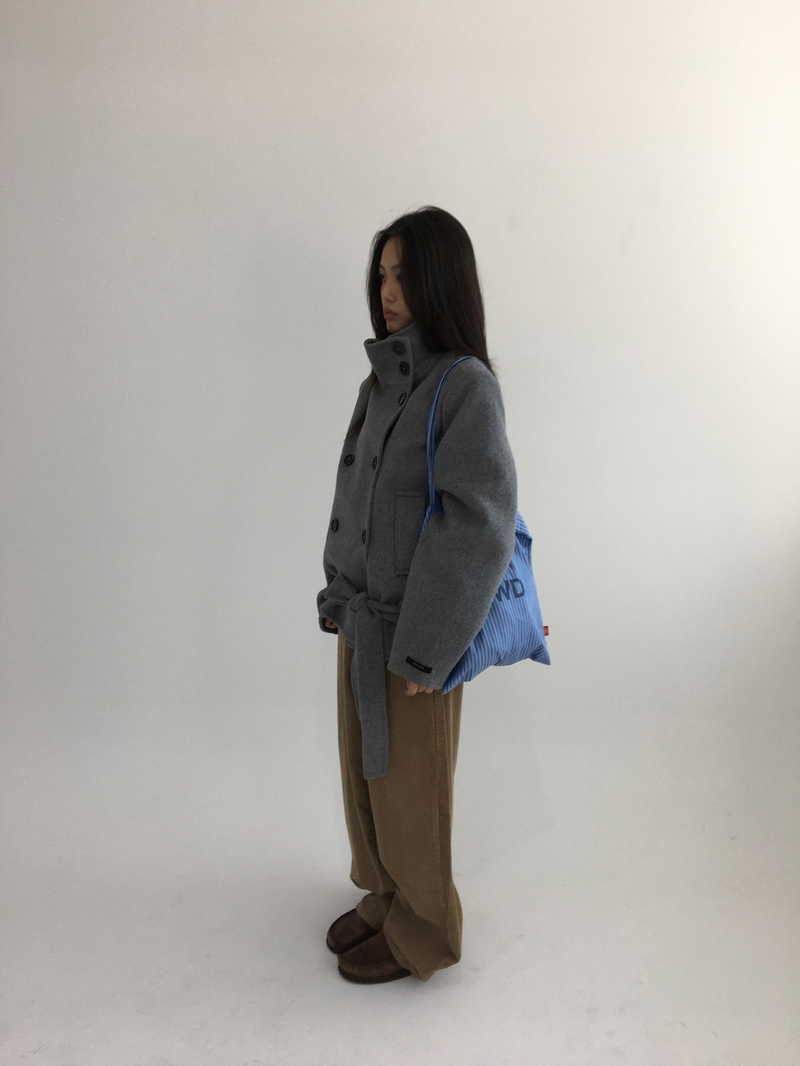 ハショ ファンネルネック ハーフ コート (2color)
