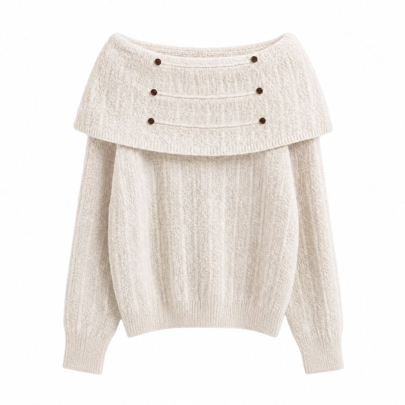 Cozy&Kitsch（コージーアンドキッチ）の「エロア ボタンオフショルニットセーター（トップス）」