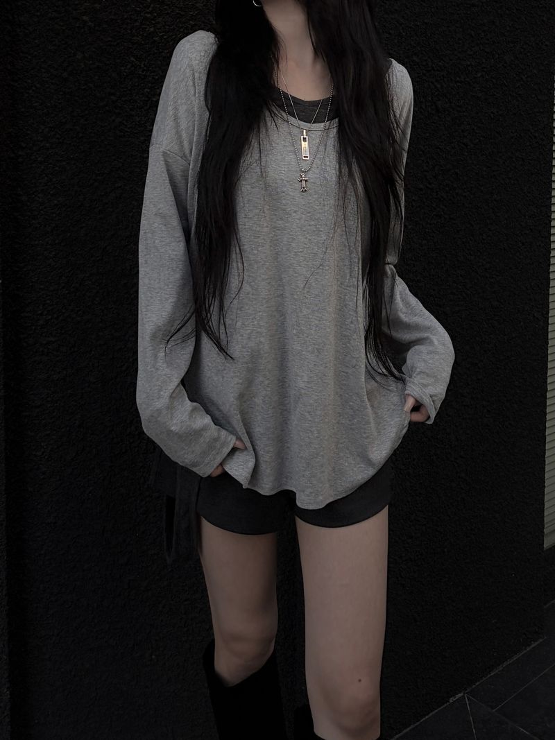 soft u-neck long sleeves (3color)