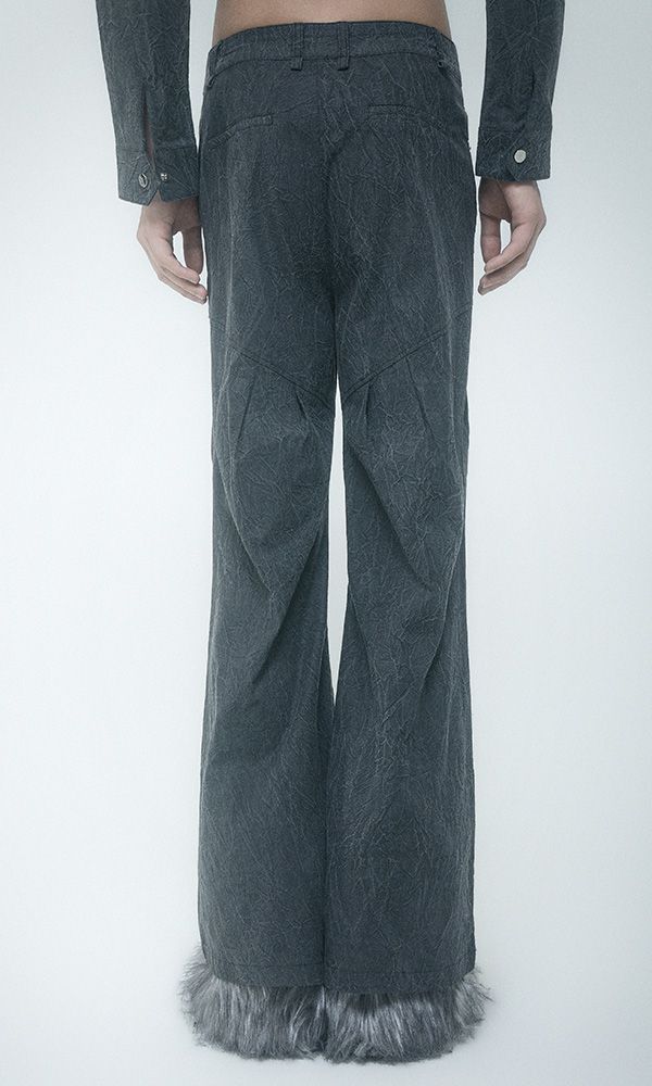 Wrinkle Wrap skirt pants Charcoal