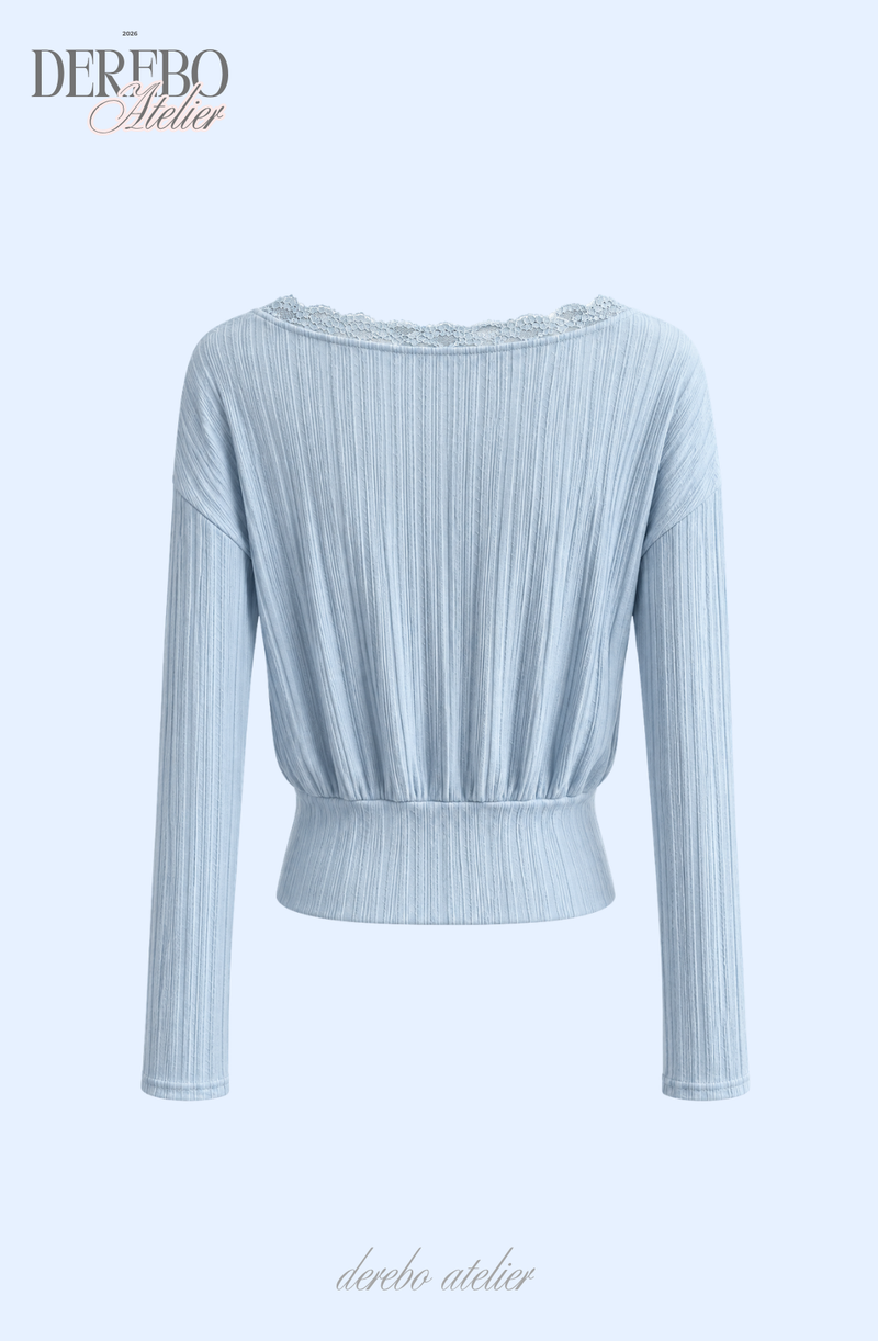 Gray Sky Wrap Layered Long Sleeve Top