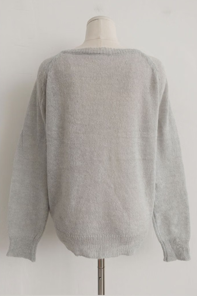 BUTTON-ACCENTED V-NECK KNIT (7COLORS!)