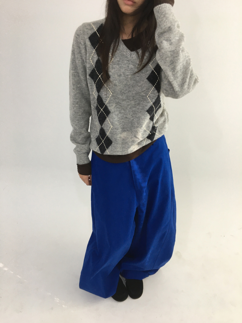 Fmang Mohair Argyle Knit (4color)