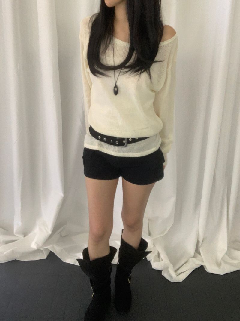 リレア ロングスリーブ メッシュ ニット​