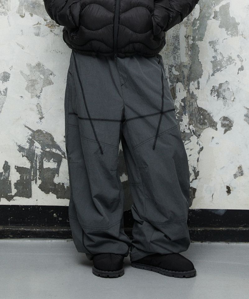 BASIC LOGO NYLON PANT_CHARCOAL