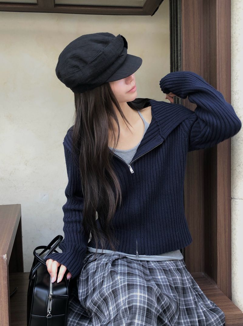 [ORIGINAL]Modi Sailor Two-Way Knit Zip-Up