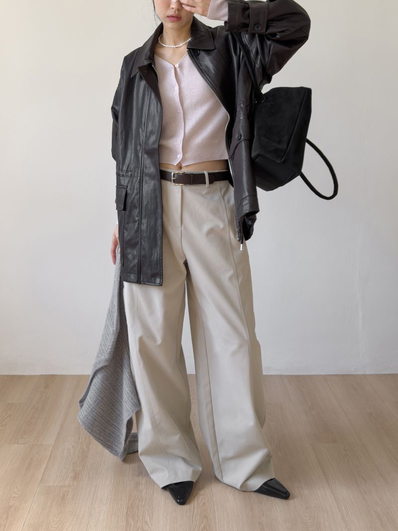 Eleanor Leather Safari Half Jacket