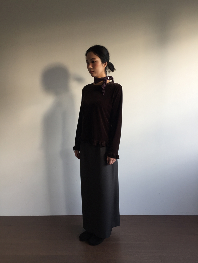 frilly velvet long sleeves (4color)