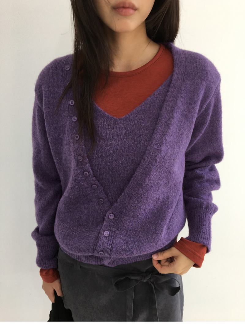 Tot Double V-Button Knit (4color)