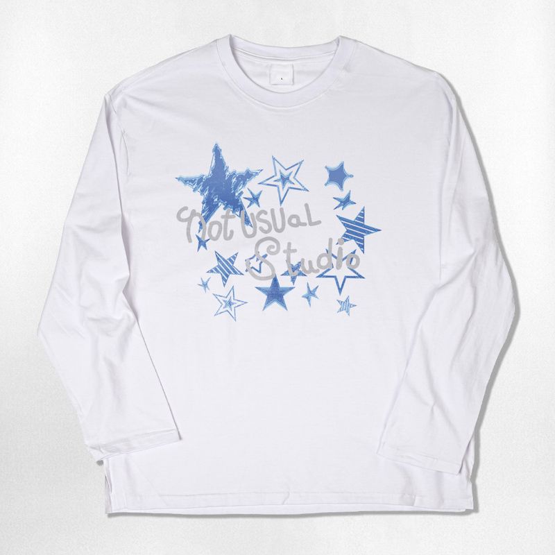 NOTUSUAL（ノットユージュアル）の「Holo Star Long Sleeve T-Shirts - 2COLOR（Tops）」