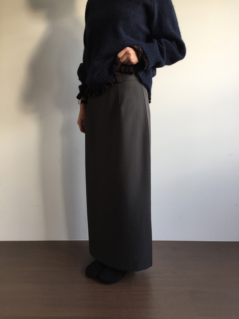 Dart maxi long skirt (2color)