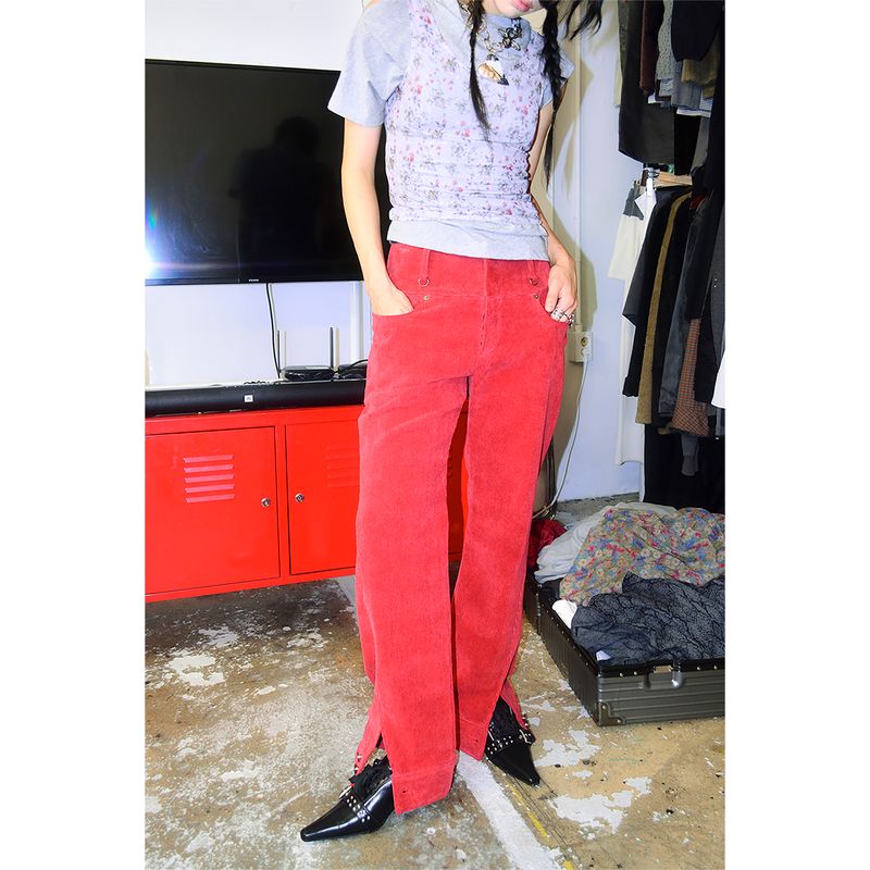 BUTTON-CUFF CORDUROY TROUSERS