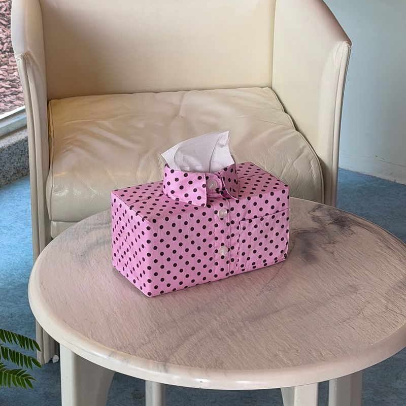 ポケット シャツ ティッシュ ケース (Pink Dot) 