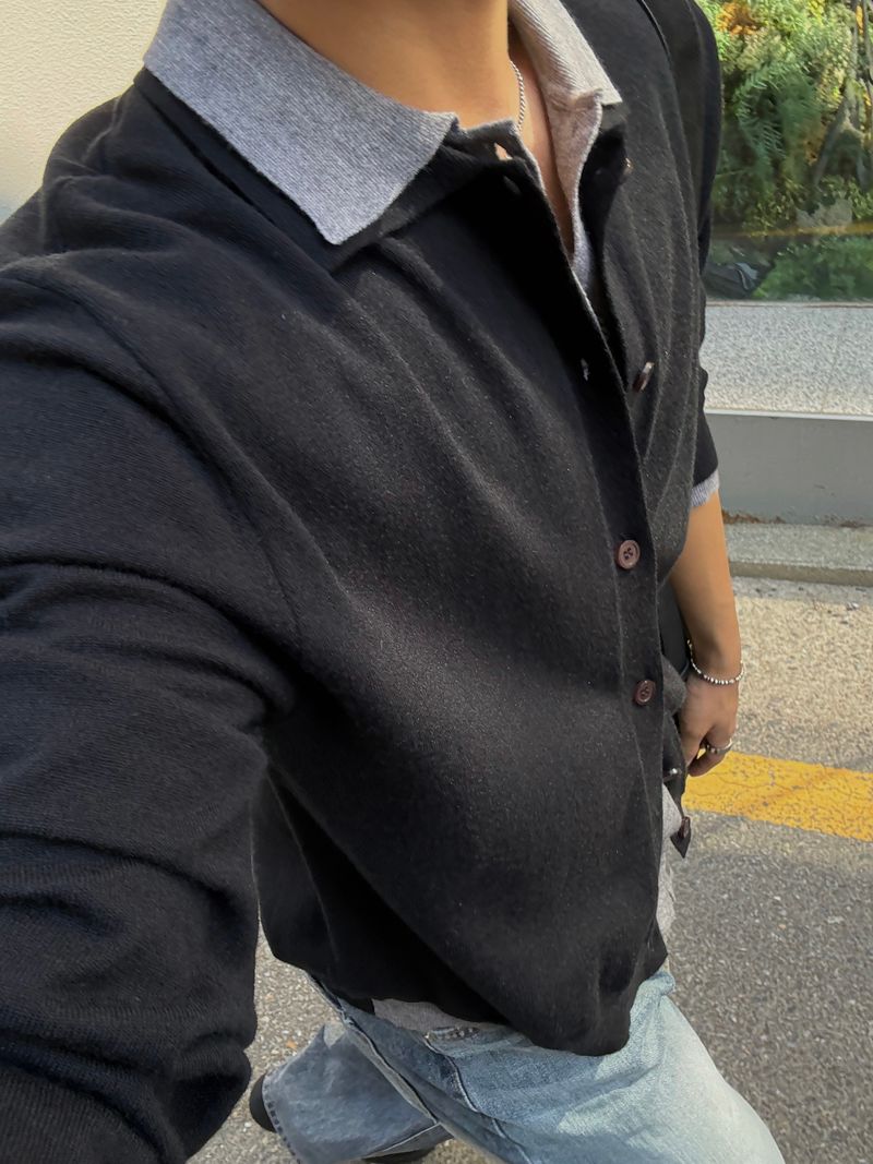 Mas layered collar cardigan