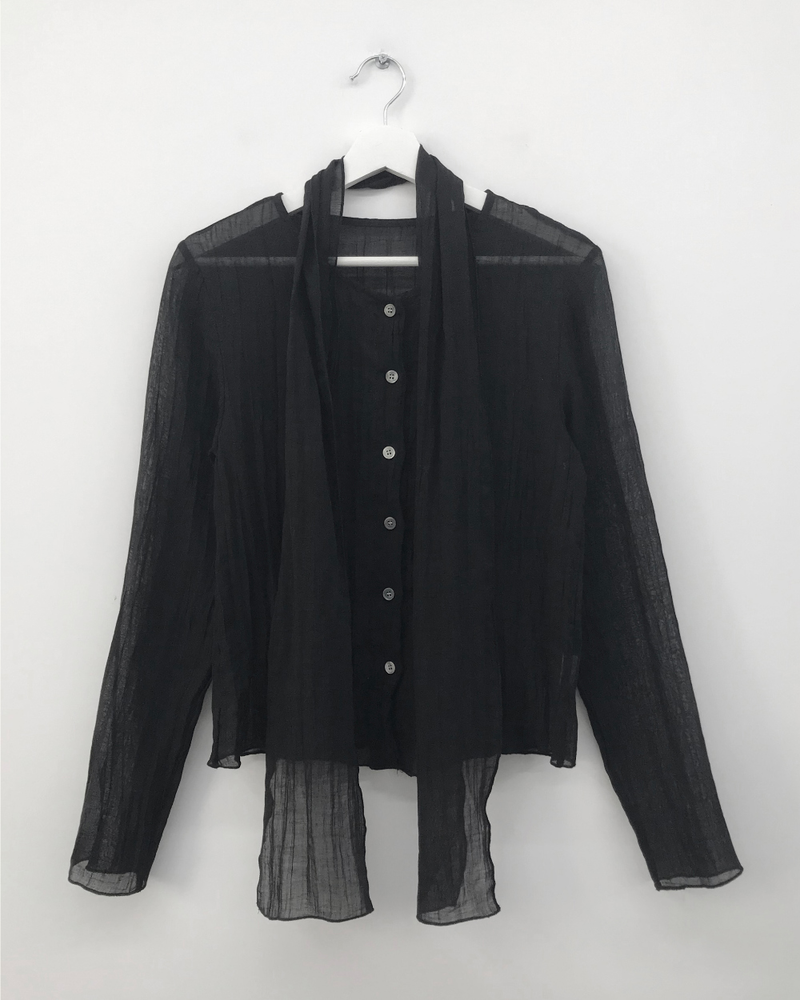 Sia Wrinkle Blouse + Scarf (2color)