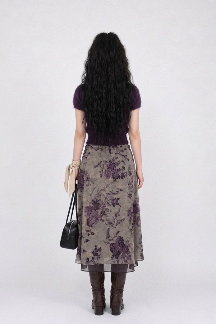 SHAGGY PUFF-SLEEVE KNIT (DEEP PURPLE)