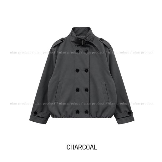 Monic High-Neck Buckle Trench Jacket