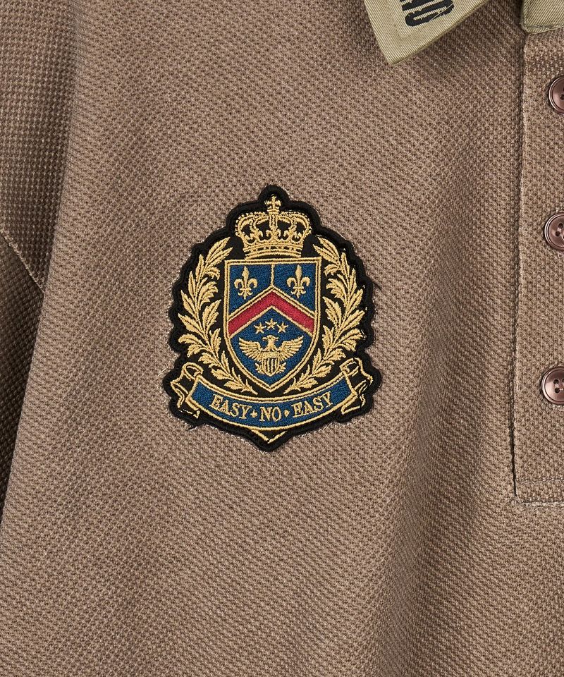 Heraldic Emblem Collar Long Sleeve - Beige