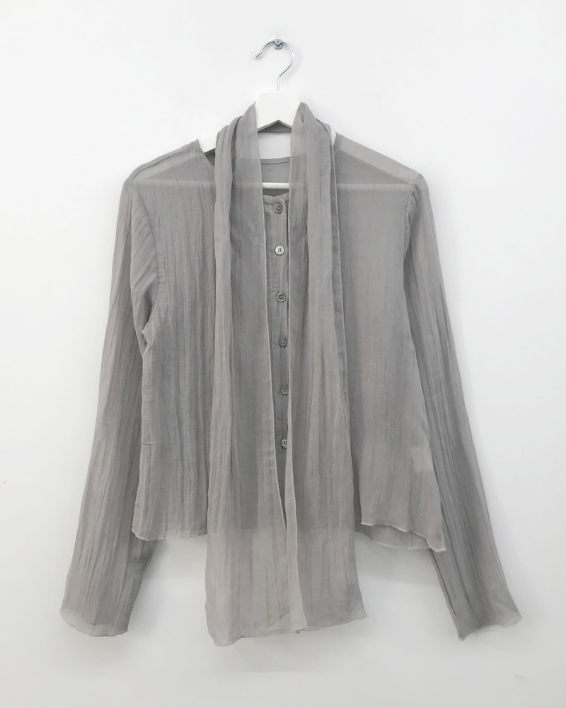 Sia Wrinkle Blouse + Scarf (2color)