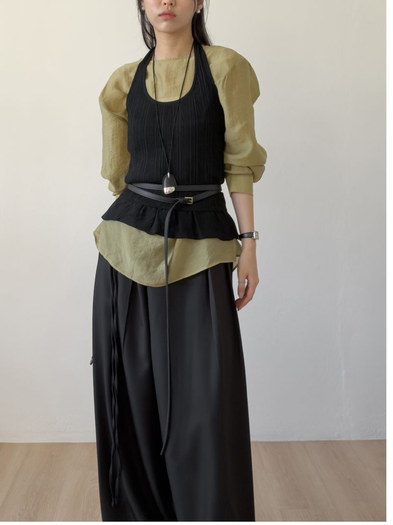 Layered Long Leather Belt