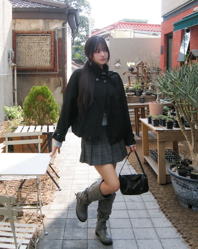 Monic High-Neck Buckle Trench Jacket