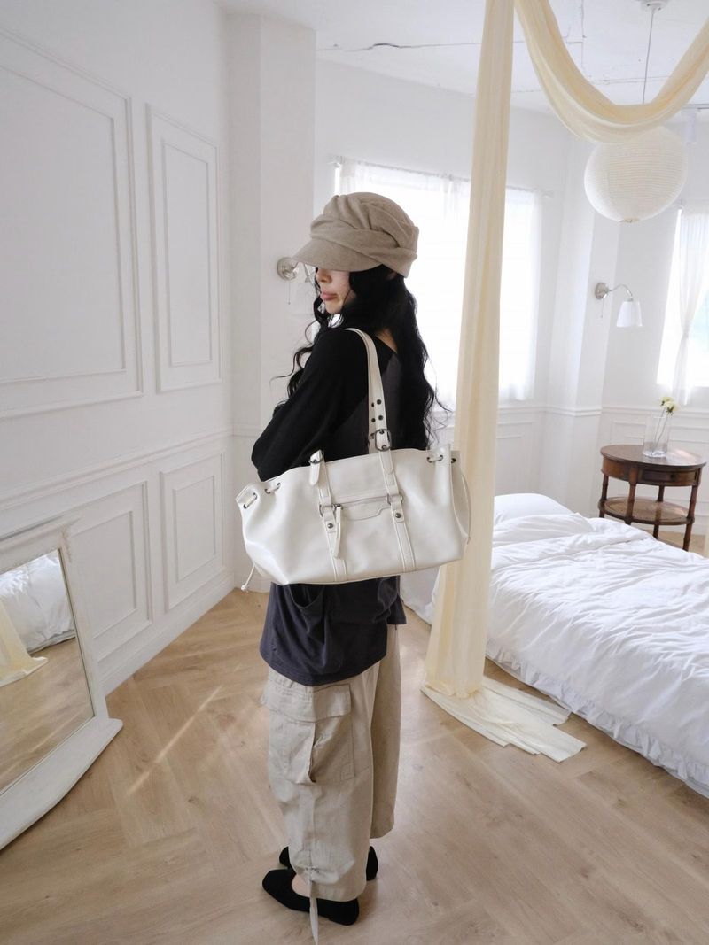 casual leather 2way bag