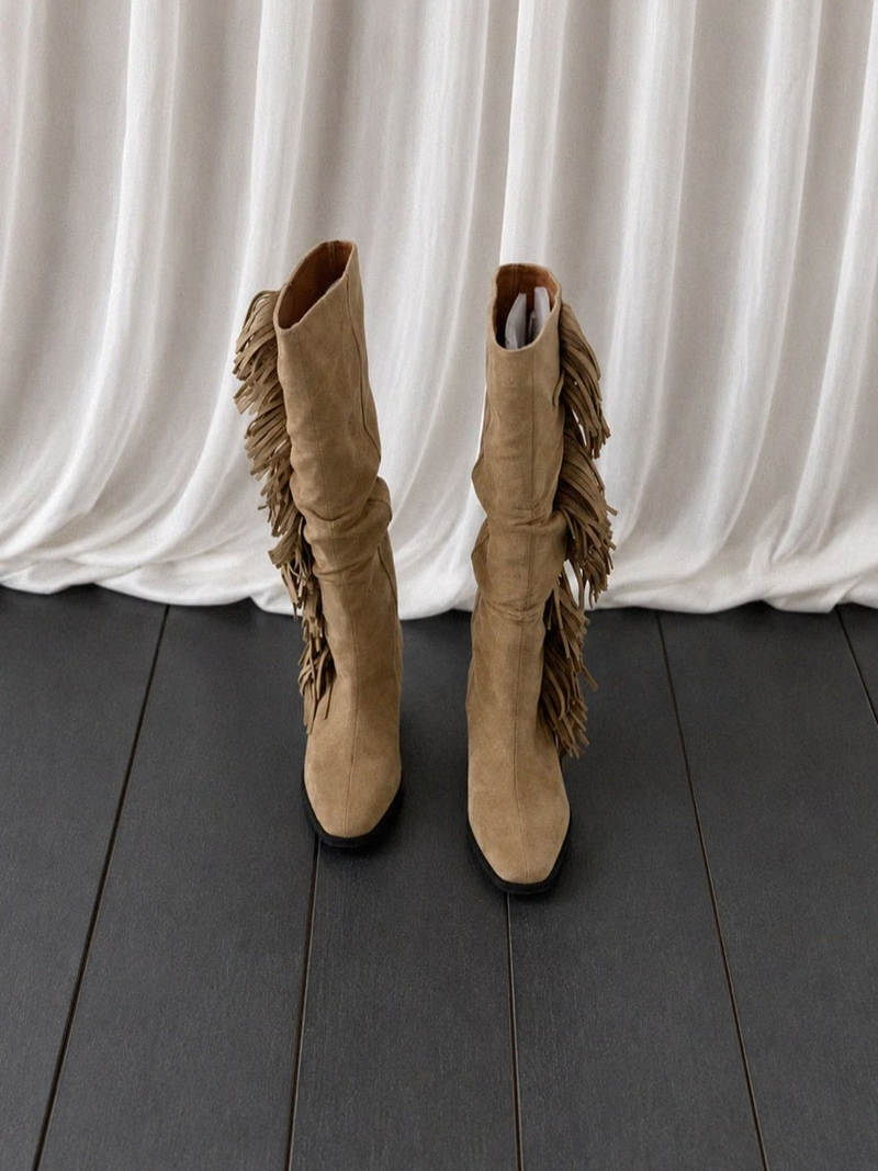 NOMAD FRINGE LONG BOOTS (2COLORS!)