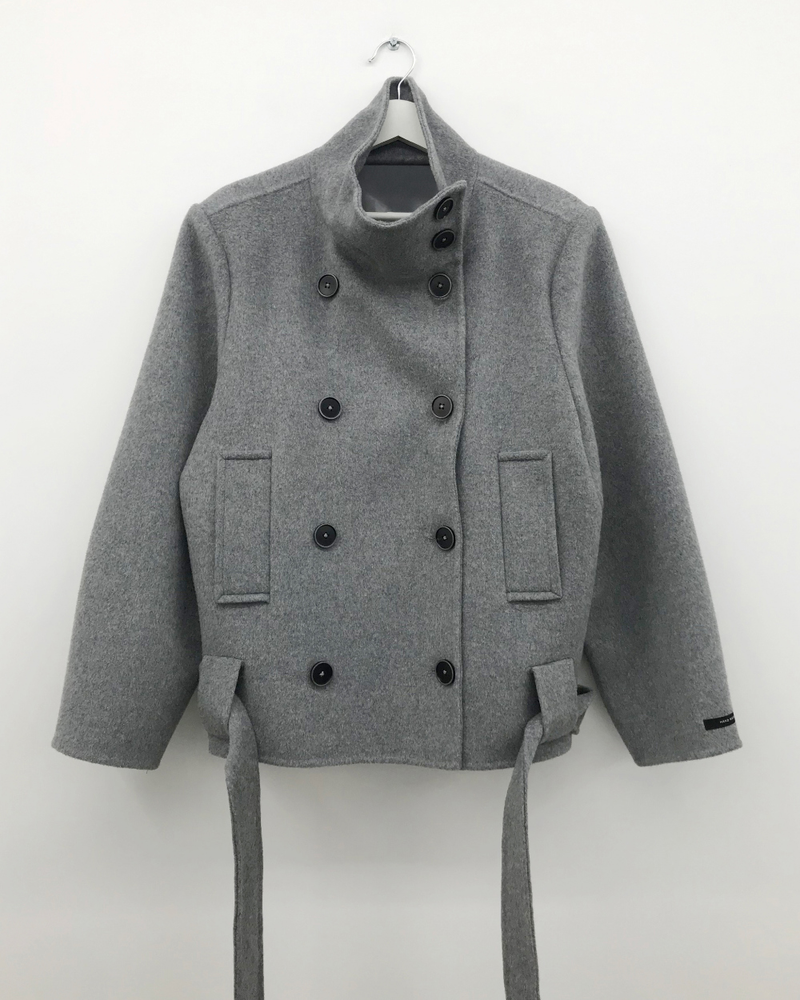 ハショ ファンネルネック ハーフ コート (2color)