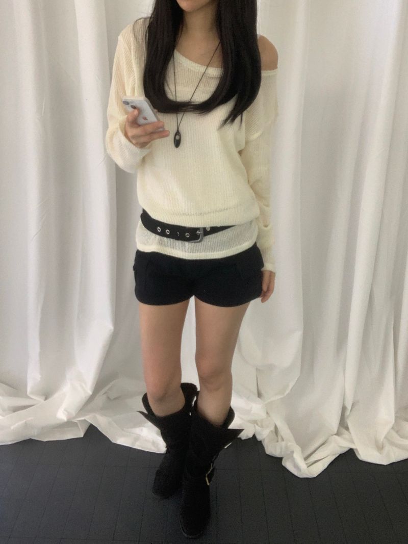 リレア ロングスリーブ メッシュ ニット​
