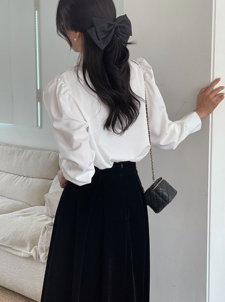 Bitten Balloon Sleeve Shirt Blouse