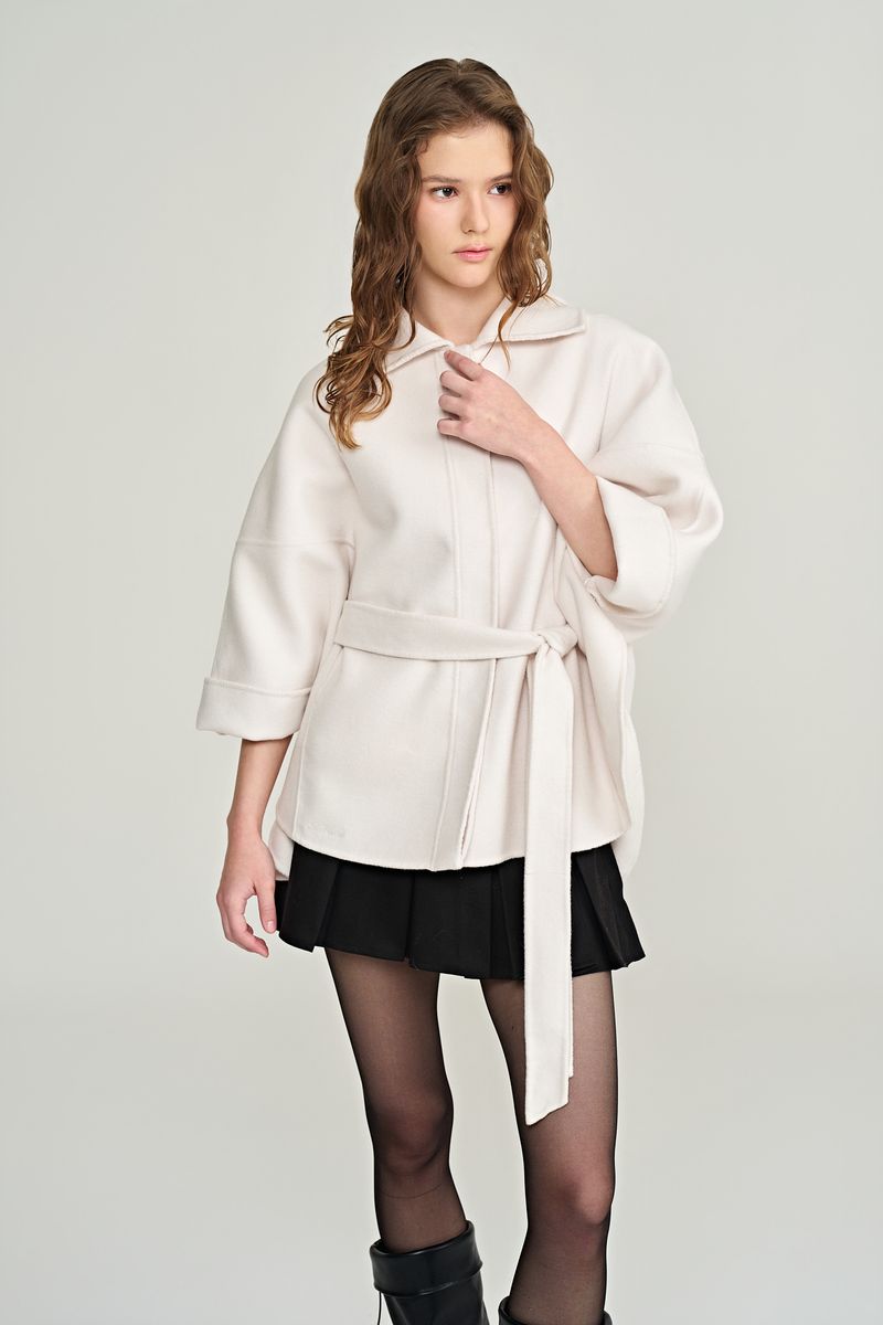 Bell australian wool cape coat, Ivory