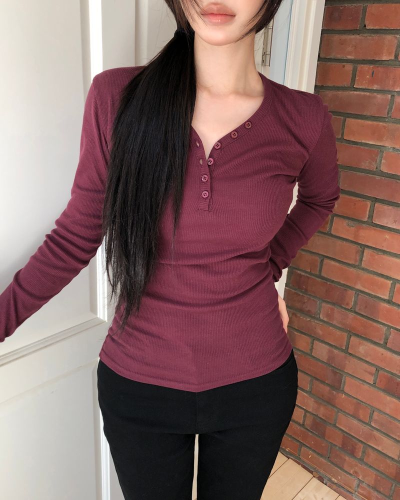 Rohan Button V-Neck Long-Sleeve T-Shirt