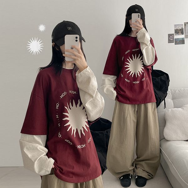 Moon Layered Long Sleeve Tee (4 colors)