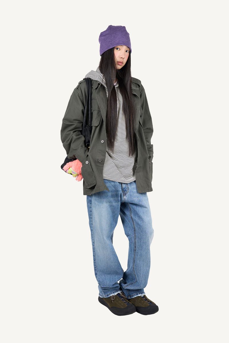 Washed Military Field Jacket