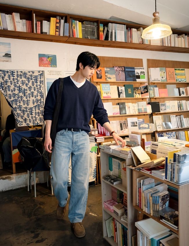 26FW★ Layer Cotton V-Neck Knit