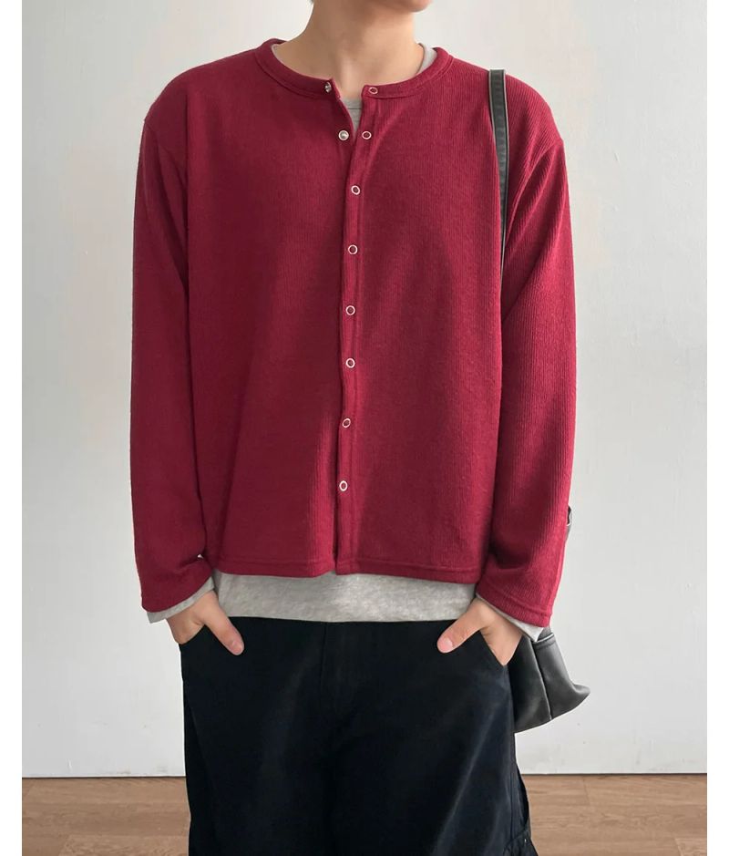 Fleck Cropped Knit Cardigan