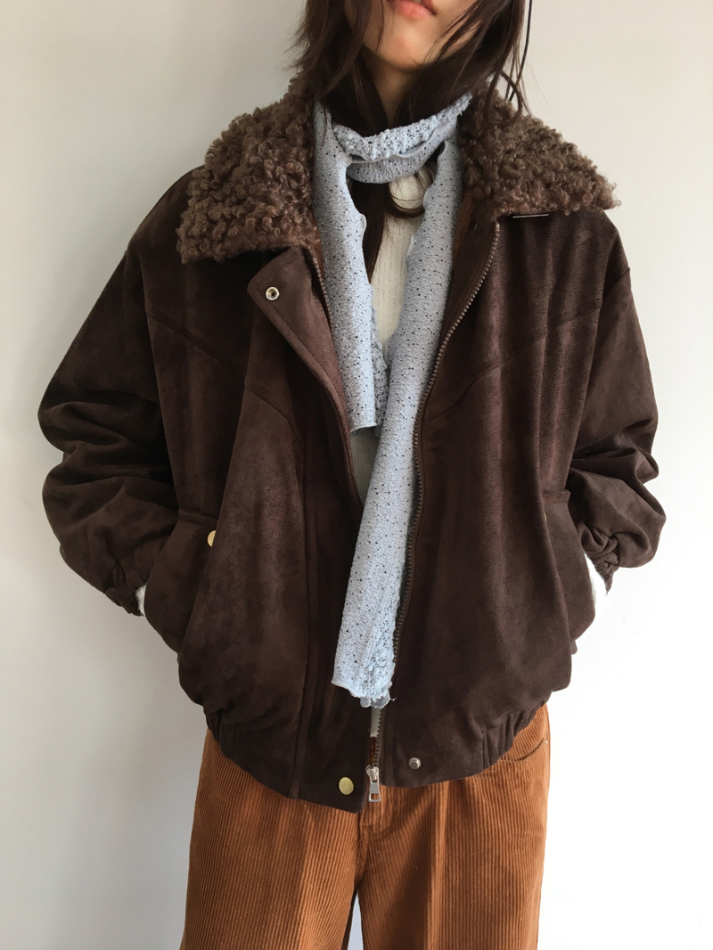 Roya Suede High-Neck Blouson (3color)