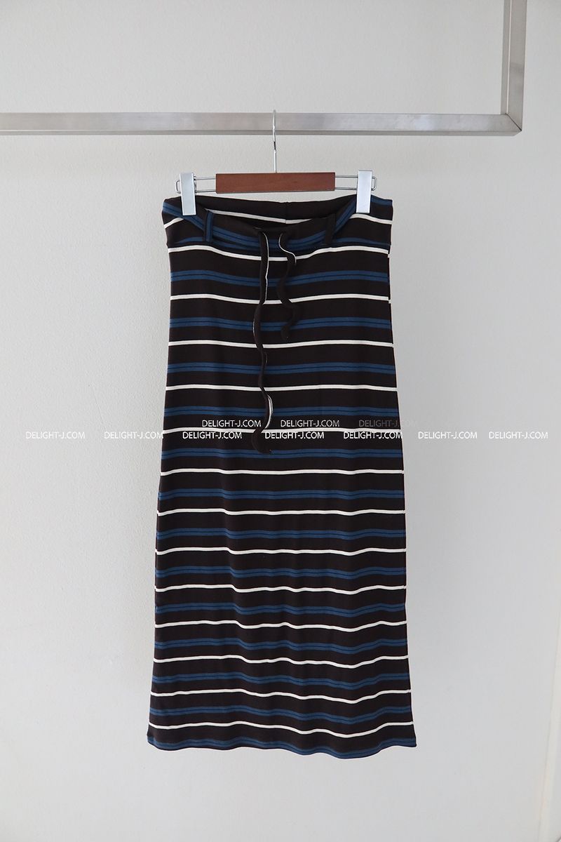 Color-Blocked Striped Maxi Long Skirt
